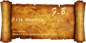 Filk Beatrix névjegykártya