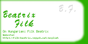 beatrix filk business card